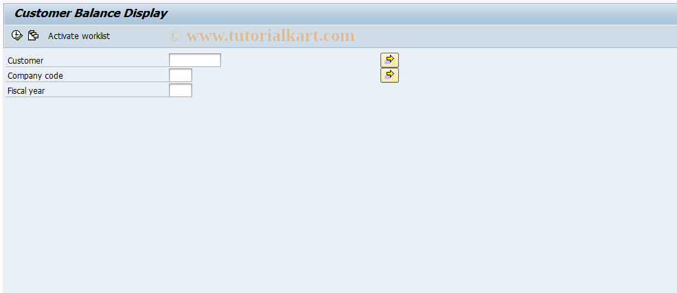 SAP TCode FD10N - Customer Balance Display