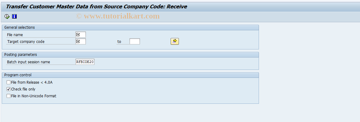 SAP TCode FD16 - Transfer customer changes: receive