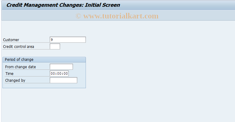 SAP TCode FD24 - Credit Limit Changes