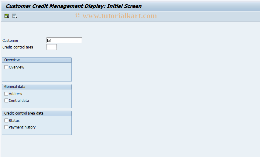 SAP TCode FD33 - Display Customer Credit Management