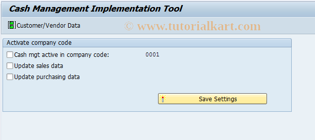 SAP TCode FDFD - Cash Management Implementation Tool