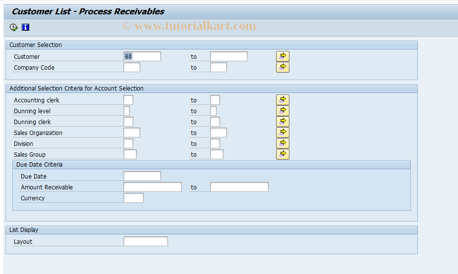 SAP TCode FDM_COLL01 - Collections Management