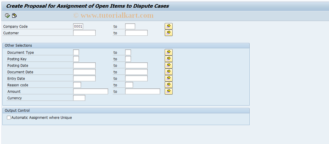 SAP TCode FDM_CREATE_PROPOSAL - Proposal for Automatic Assignment