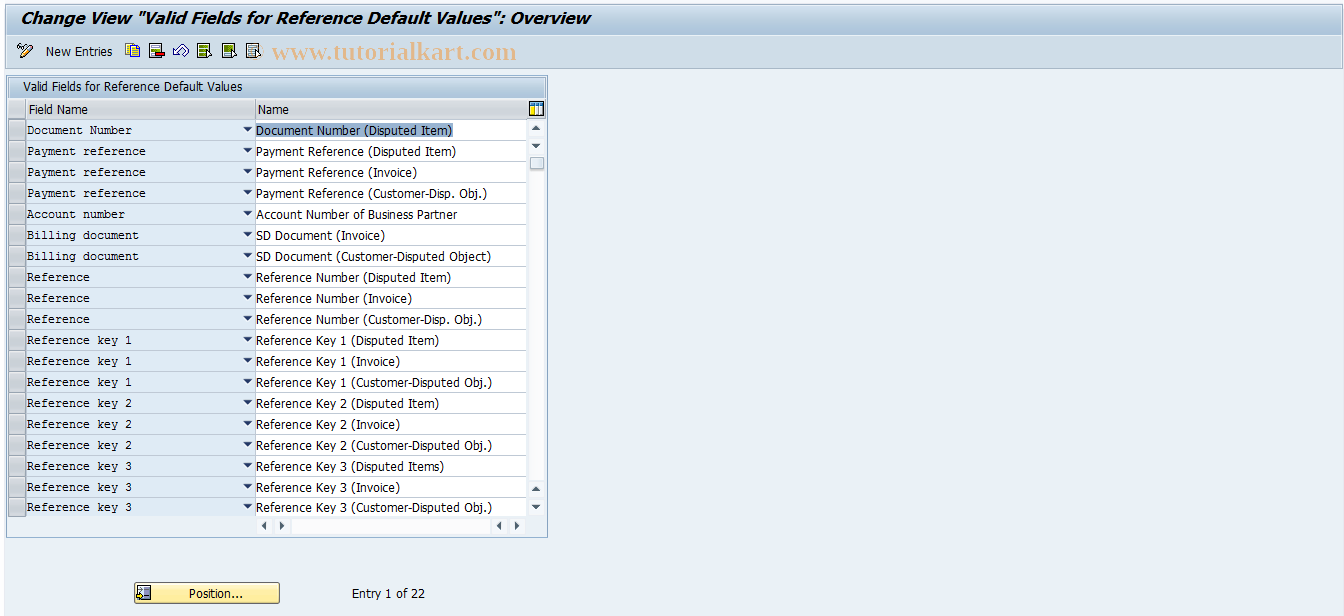 SAP TCode FDM_CUST02 - Permit References in Dispute Case