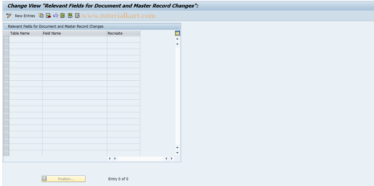 SAP TCode FDM_CUST16 - Maintain Relevant Fields