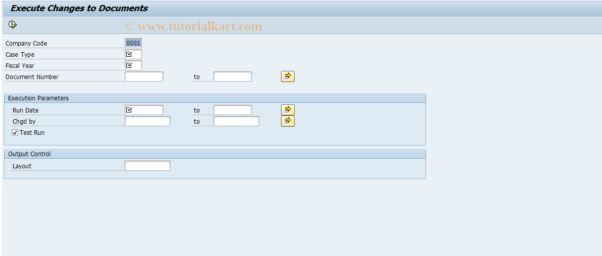 SAP TCode FDM_LDDB_EXEC - Execute Changes to Documents