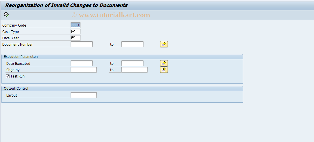 SAP TCode FDM_LDDB_REORG - Reorganization of Changes