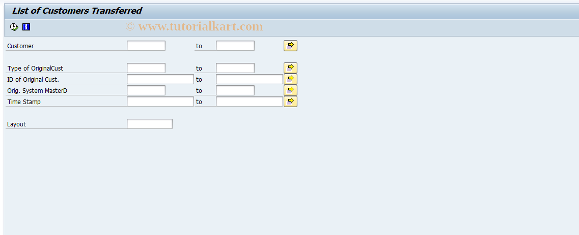 SAP TCode FDM_MIRR_CMD_GET03 - List of Customers Transferred