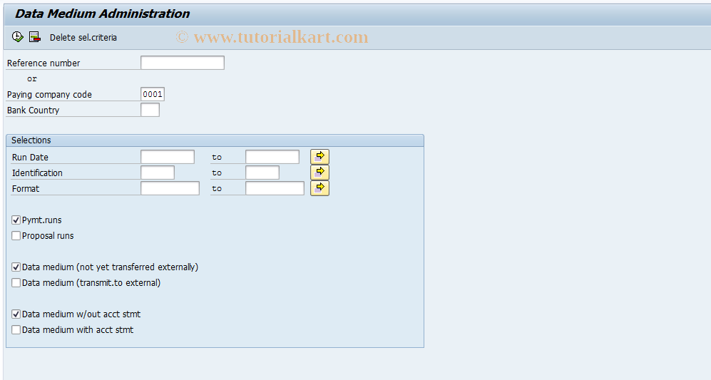 SAP TCode FDTA - TemSe/REGUT Data Administration