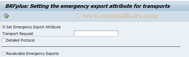 SAP TCode FDT_TRANS_EMEX - BRF+:  Emergency Transport Attribute