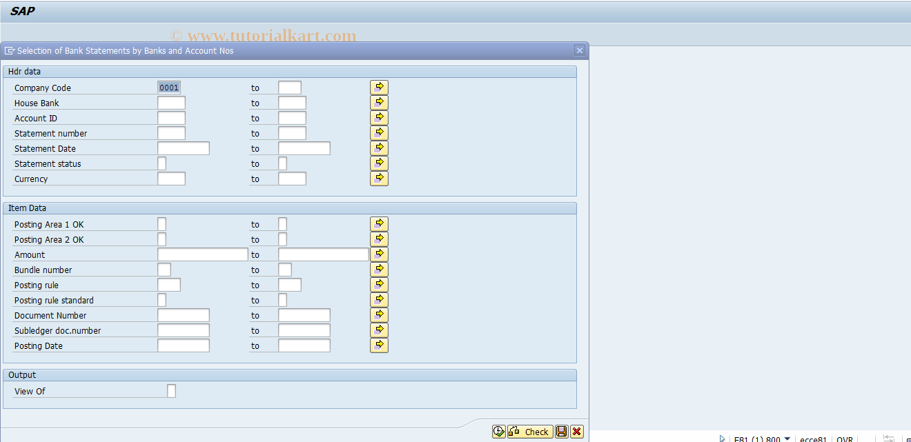 SAP TCode FEBA_BANK_STATEMENT - Post-Processing Bank Statement