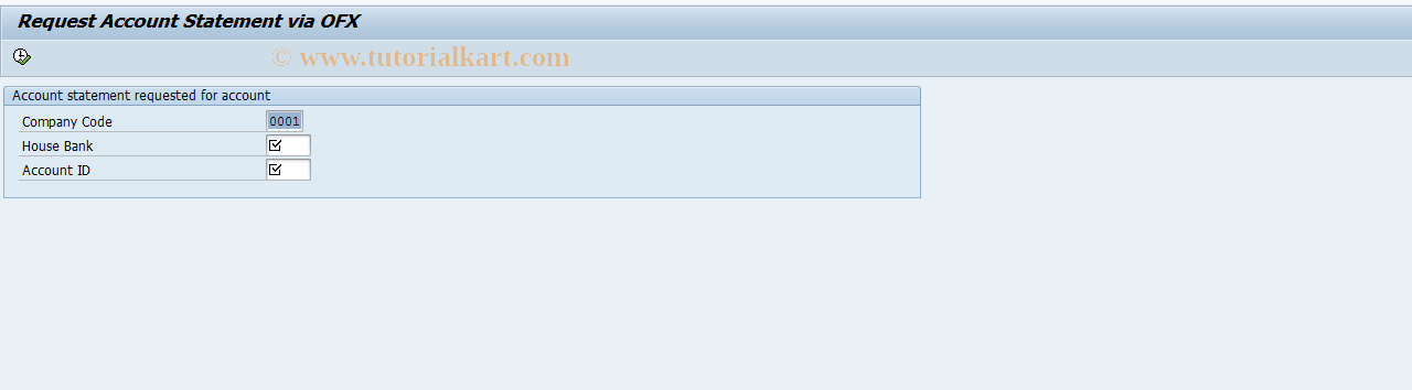 SAP TCode FEBOAS - Request Account Statement via OFX