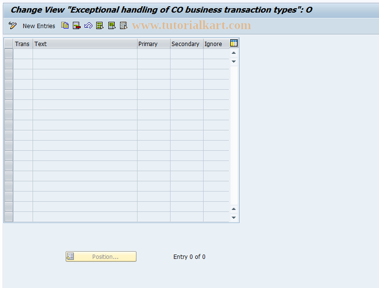 SAP TCode FEC8 - CO transaction type handling