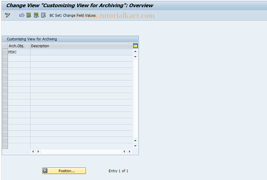 SAP TCode FECA - Customizing Archiving