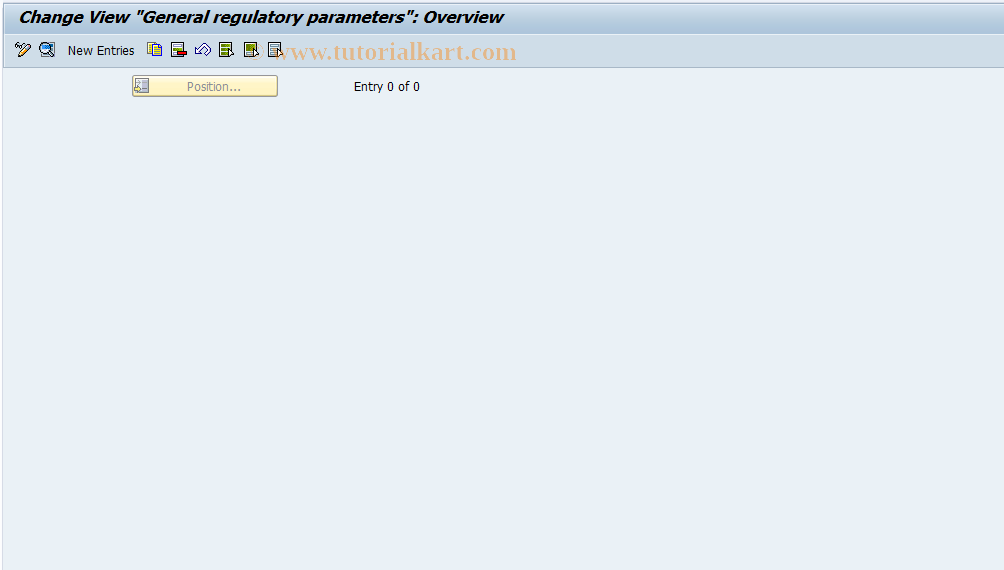 SAP TCode FECG - General regulatory parameters