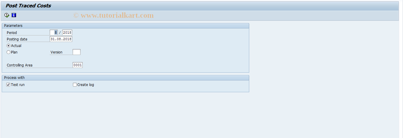 SAP TCode FER2 - Post primary costs