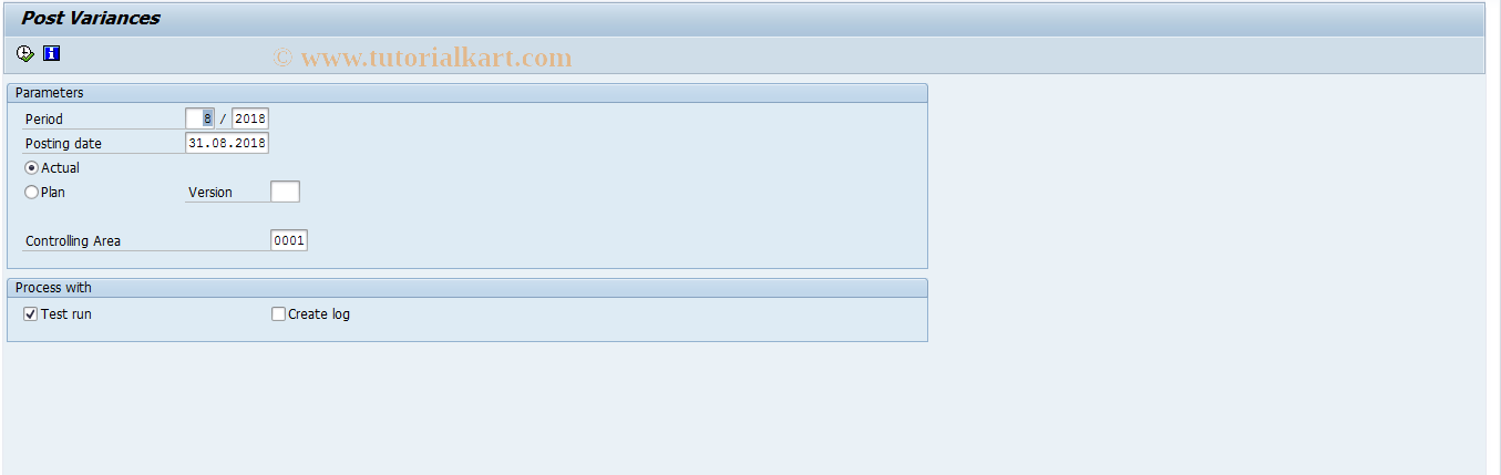 SAP TCode FER3 - Post variance allocations