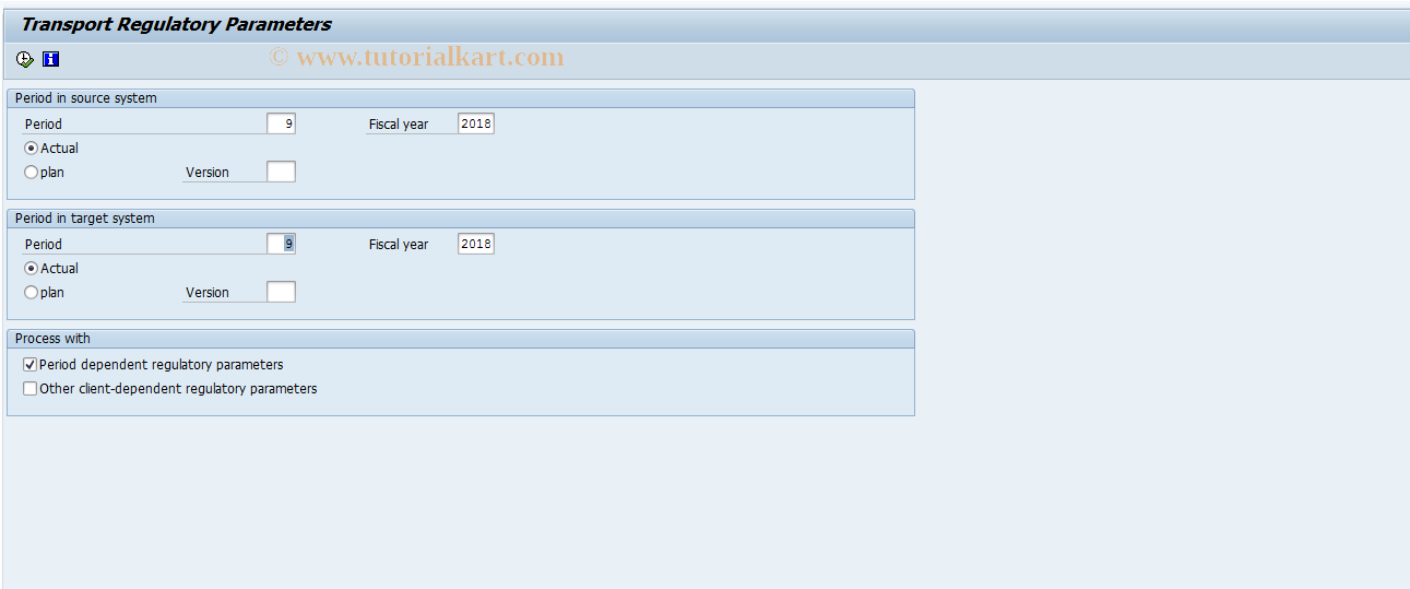 SAP TCode FERE - Transport periodic parameters