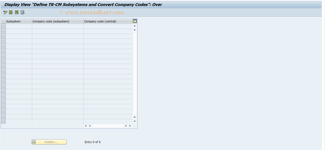 SAP TCode FF$A - Maintain TR-CM subsystems