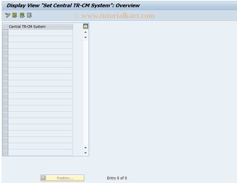 SAP TCode FF$X - Configure the central TR-CM system