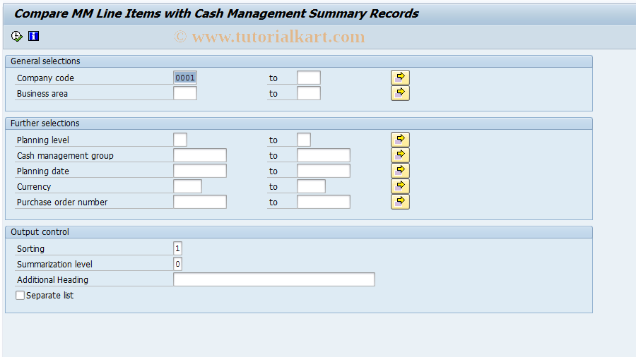 SAP TCode FF-5 - CMF Records fr.Materials Management