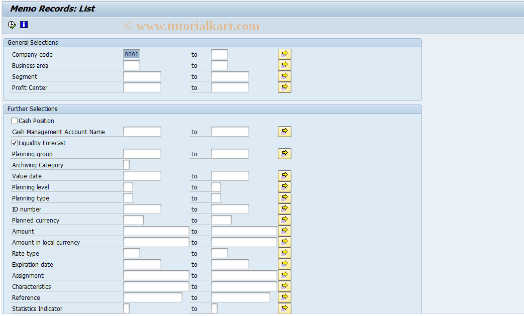 SAP TCode FF6B - Edit liquidity forecast planned item