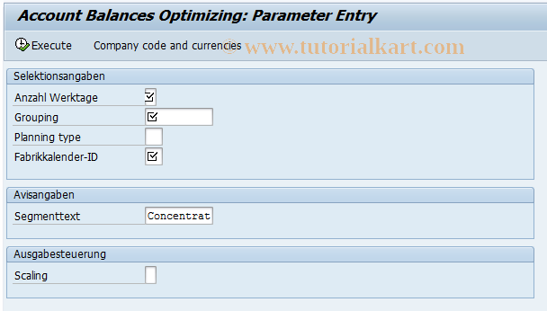 SAP TCode FFCD - Cash deconcentration