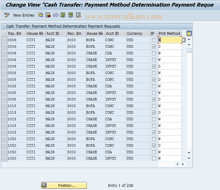 SAP TCode FFZK - C FI Maintainence Table T018Z