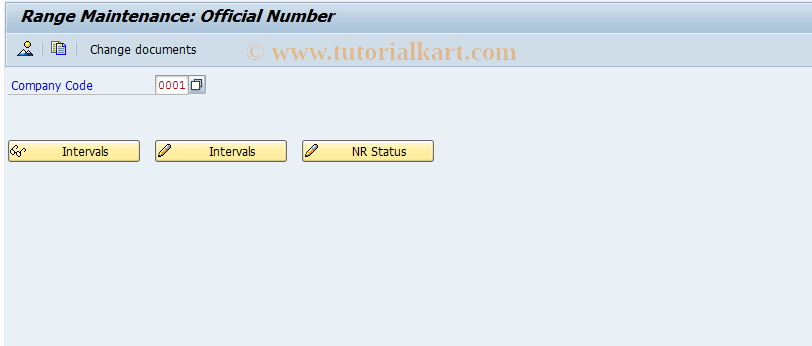 SAP TCode FGSODN_IT1 - Number range maintenance: FIN2_IT