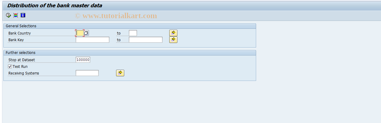 SAP TCode FI08 - Distribution of the Bank Master Data