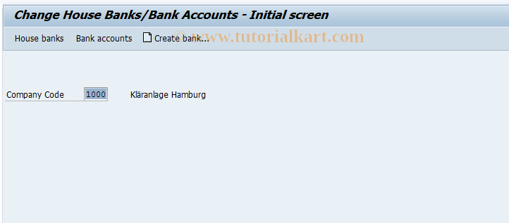 SAP TCode FI12_OLD - Change House Banks/Bank Accounts
