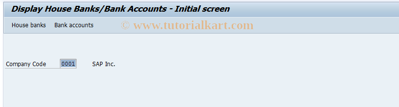 SAP TCode FI13_OLD - Display House Banks/Bank Accounts