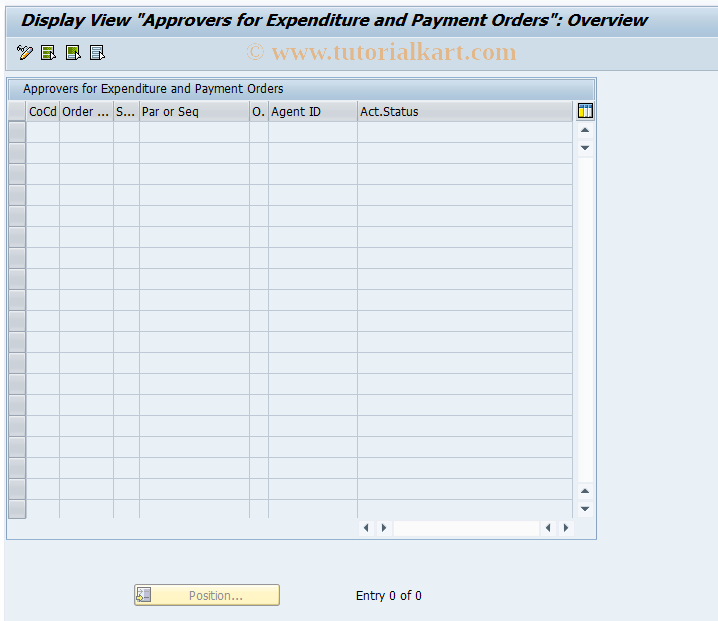 SAP TCode FIAPSA_V_ORDER_APPRS - Approvers for Expend and Paym Orders