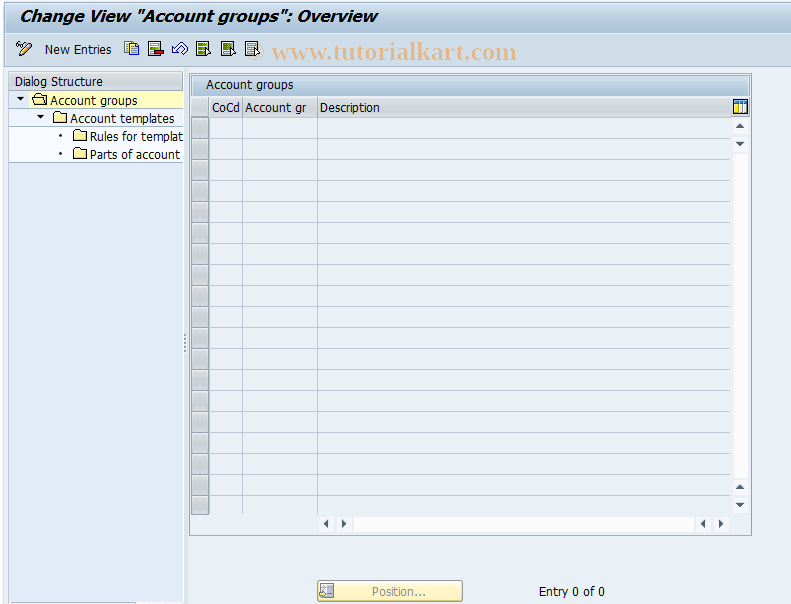 SAP TCode FIBKRU_V_AC_CUST - Bank acnt #. Customising.