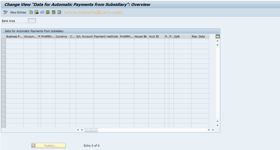 SAP TCode FIHB5 - Data for Automatic Payments