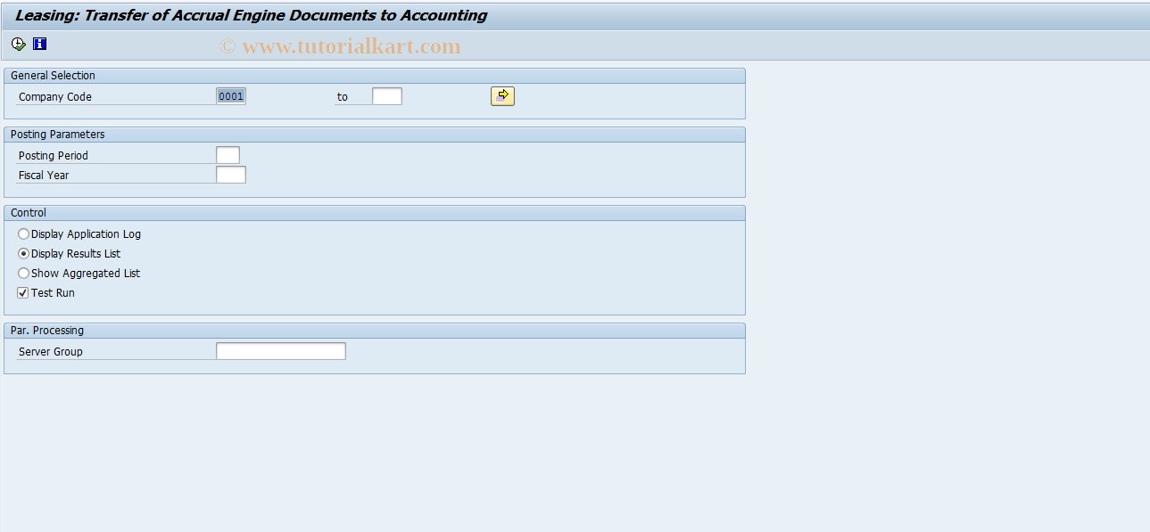 SAP TCode FILAACETRANS - Transfer ACE Documents to Accounting