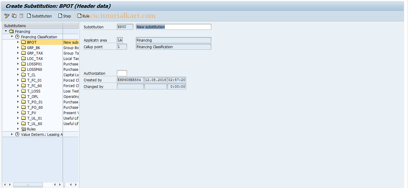 SAP TCode FILA_LC_TEST - Lease Classification