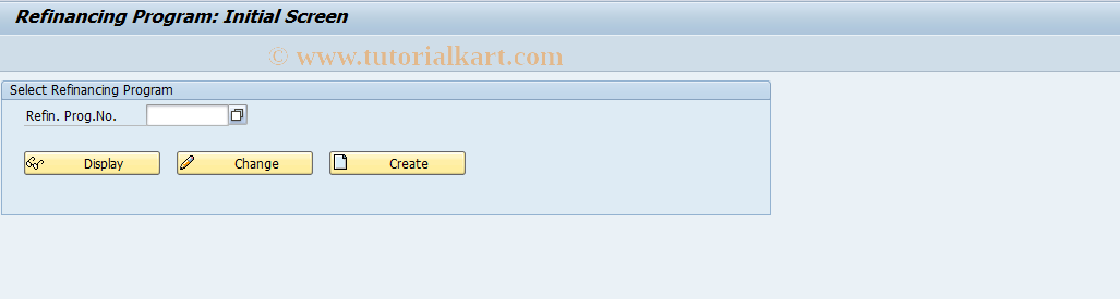 SAP TCode FILA_RE_MASTER - Edit Refinancing Program