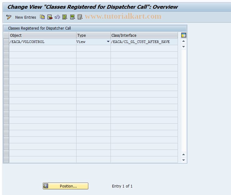SAP TCode FINB_CCD_ADD - Classes for Customizing Dispatcher