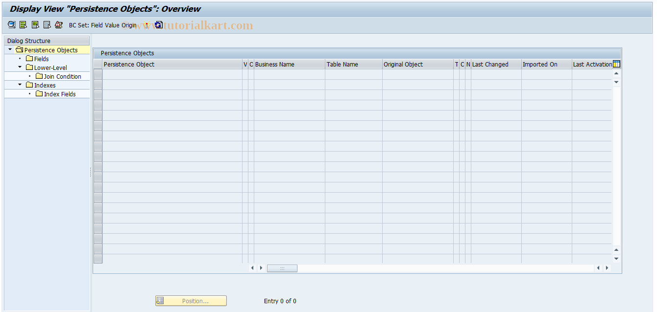 SAP TCode FINB_PR_SHOW - Display Persistence Objects