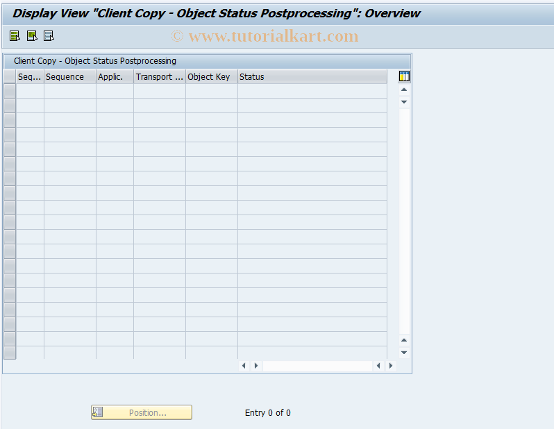 SAP TCode FINB_TR_CCO - Client Copy - Object Status