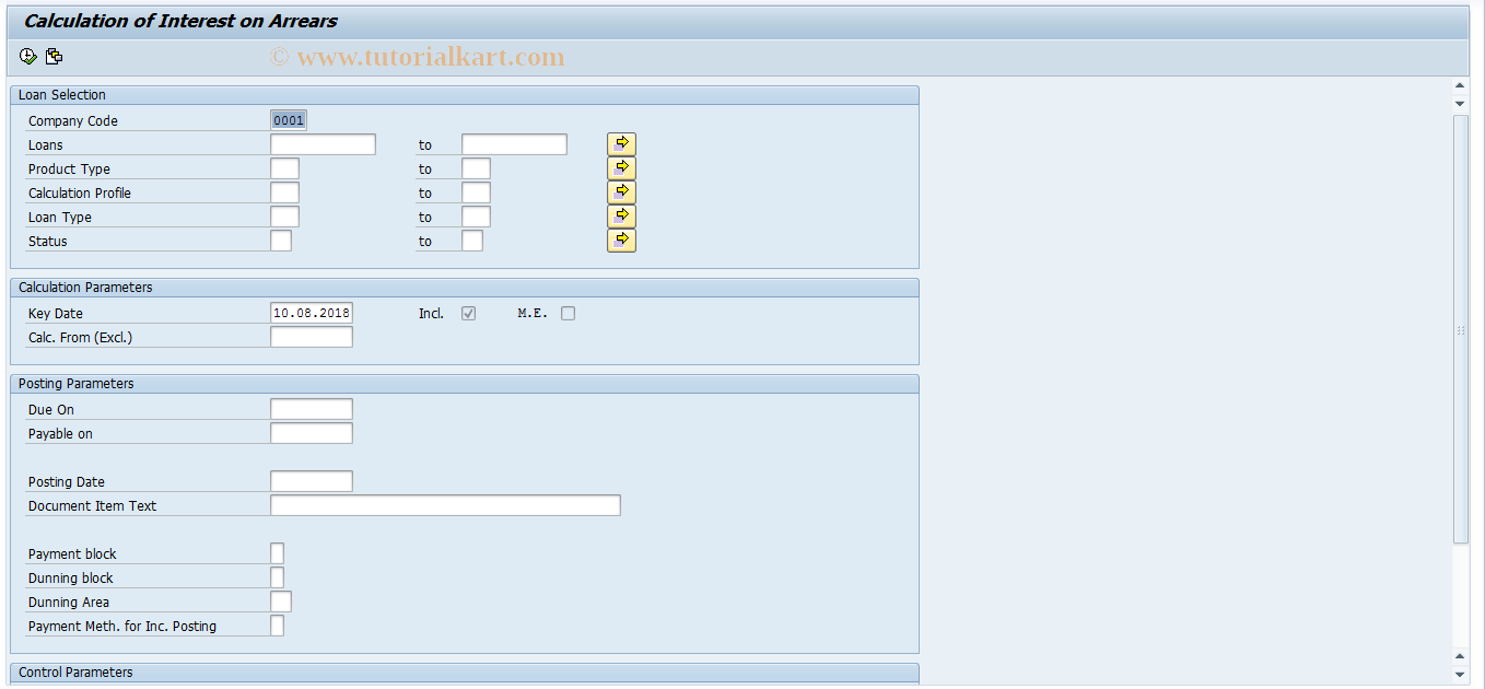 SAP TCode FIOA - Interest on Arrears Calculation