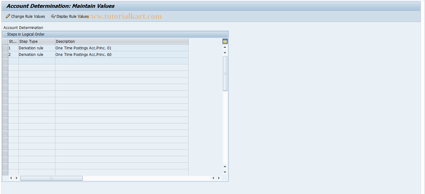 SAP TCode FIOTPKOFIMAINTAIN - Maintain Derivation Rule Entries