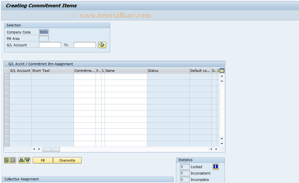 SAP TCode FIPOS - Create Commitment Items