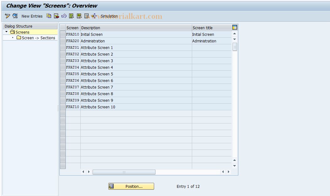 SAP TCode FIPRB05 - FIPR Control: Screens