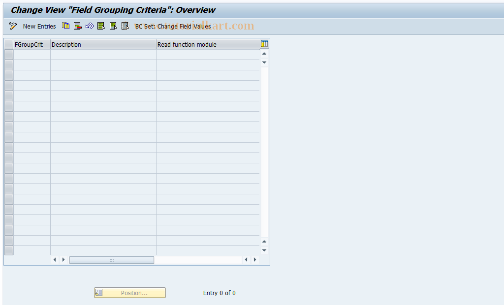 SAP TCode FIPRB12 - FIPR Control: Field Modification Criteria