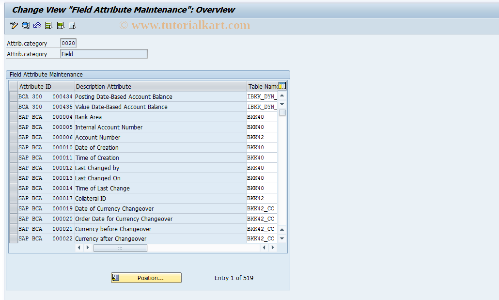 SAP TCode FIPRC10 - Fields Maintenance