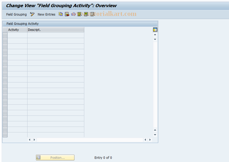 SAP TCode FIPRC5 - Field Grouping Activity