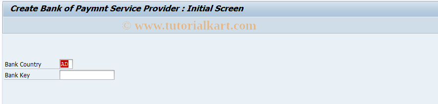 SAP TCode FIPS - Create PSP Bank