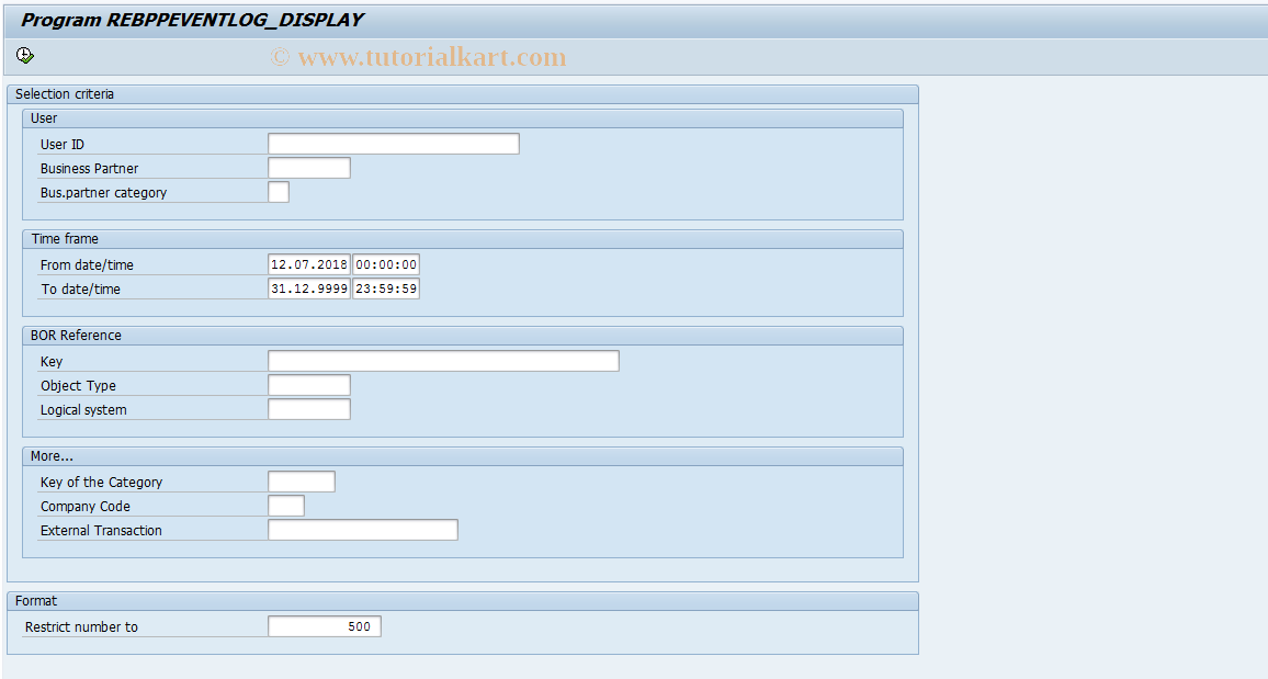 SAP TCode FISPLOGDISP - Display of Log Entries
